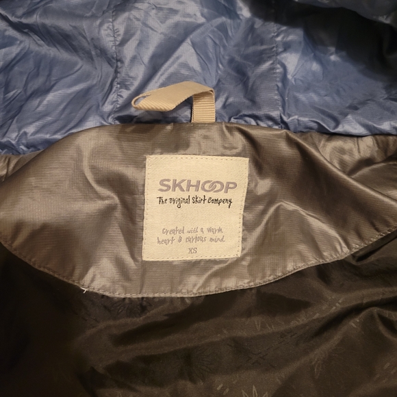 Skhoop Long Hooded Vest - Gray with Multicolor Accents. Like New! Size Xs - Picture 3 of 9